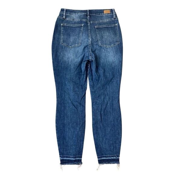 Judy Blue Skinny Fit Jeans Dark Wash Distressed Size 14W - Picture 2 of 5